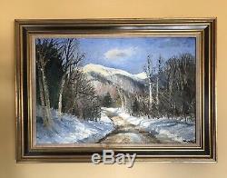 Robert Packer Oil On Board Painting Mt Washington From Thorn Hill Rd NH 1980