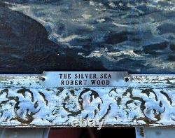 Robert Wood The Silver Sea Lithograph Art Print from Seascape Painting 21x50