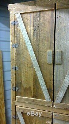 Rustic VHS Storage Cabinet Media Organizer Hand Made from Antique Pine