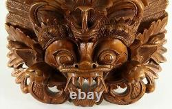 = SUPERB Antique Indonesian Carving of Barong Ket Head Mystical Lion from Bali