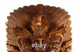 = SUPERB Antique Indonesian Carving of Barong Ket Head Mystical Lion from Bali