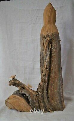 Santero John Tollardo From Taos, Nm Vintage Hand-carved Cedar St Francis Santo