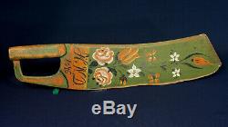 Scandinavian Swedish Scutching Flax Knife 1846 Initials Rose Painted from Sweden
