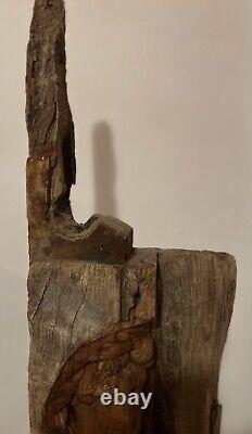 Sculpture Carved From Antique Chestnut Beam