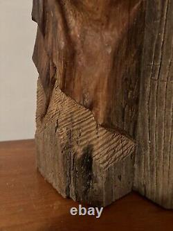 Sculpture Carved From Antique Chestnut Beam