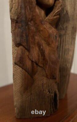 Sculpture Carved From Antique Chestnut Beam