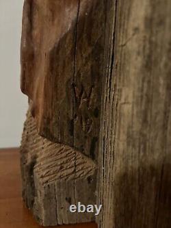 Sculpture Carved From Antique Chestnut Beam