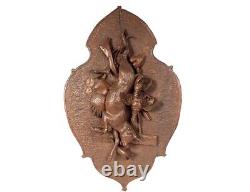 Sculpture Trophy Chasse Black Forest Wood Carved Buff Partridge 19th