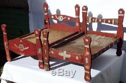 Second of two great and unusual African-American doll's beds from the 1940's