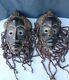 Set Of African Traditional Authentic Wood Cultural Dan Masks, From Côte D Ivoire