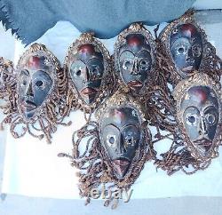 Set of 6 African, traditional, Dan Masks, from Cote D Ivoire