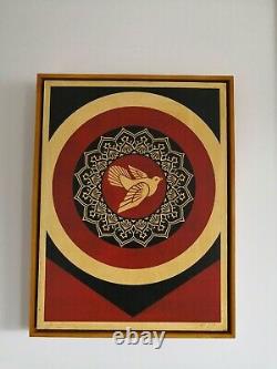 Shepard Fairey (Obey) Peace Dove Red Screeprint wood Only 2 ex Rise from