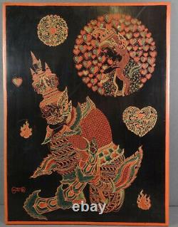 Signed Vintage Laquer on Wood from Myanmar (Burma)