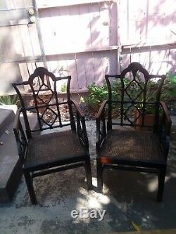 Solid mahogany Addison armchairs from Gumps SF-Caned seats. Original price $685
