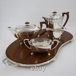 Special Art Deco Tea Service with Original Tray from Wood Um 1920