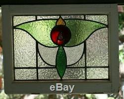 Stained Glass Leaded Window Old Antique From England Original Wood Frame