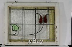 Stained Glass Leaded Window Old Antique From England Original Wood FrameVintage