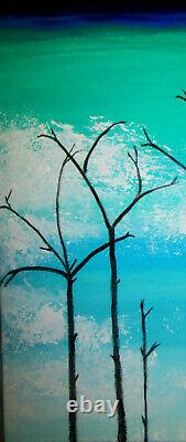Still Life Forest Fire Woods Painting by West Davis Acrylic 20 New From Gallery
