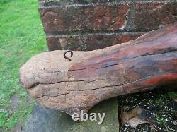 Stunning Primitive Folk Art Horse Head Carving from Chestnut wood Dated 1914