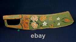 Swedish Scandinavia Scutching Flax Knife 1846 HND Initial Rose Paint from Sweden