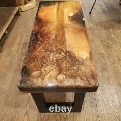 TABLE Handmade wood furniture from the Laurentians QC, epoxy smooth top