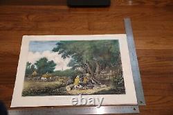 THE RETURN FROM THE WOODs Original Currier & Ives Medium Folio Lithograph C5131