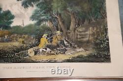 THE RETURN FROM THE WOODs Original Currier & Ives Medium Folio Lithograph C5131