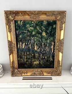 The Deep Woods Sunset Fauvism Landscape Original Painting Ornate Gold Frame Art