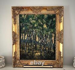 The Deep Woods Sunset Fauvism Landscape Original Painting Ornate Gold Frame Art