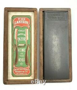 The Lakeside Razor Hone with Original Wood Box from Montgomery Ward & Co