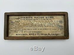 The Lakeside Razor Hone with Original Wood Box from Montgomery Ward & Co