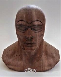 The Phantom Lee Falk Vintage Sth AMERICAN UNIQUE WOOD BUST from Art Gallery