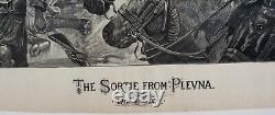 The Sortie From Plevna Dec. 1877 Illustrated London News Lg. Wood Engraving