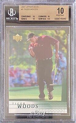 Tiger Woods 2001 Upper Deck #1 Rookie BGS 10 Only 0.5 Away From Black Label