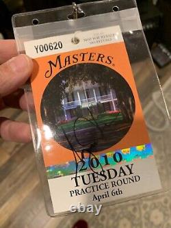 Tiger Woods Signed Masters Badge from 2010 Masters Tournament