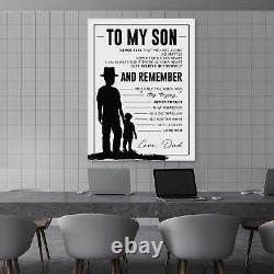 To My Son Gift From Dad Wall Art, Best Father Canvas Print, Gift For Son Love