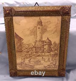 Tramp Art Frame from Black Forest 1880-1900