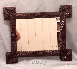 Tramp Art Frame with mirror from Black Forest 1880-1900