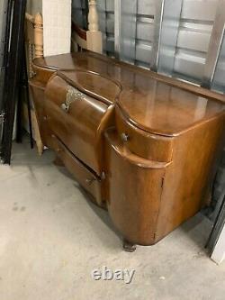 Transition From Art Nouveau to Art Deco Bar/Sideboard with Light
