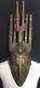 Tribal Bambara N'tomo Horned. Wood With Metal Mask From Mali Africa, Wall Decor