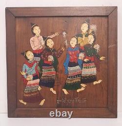 Truly Gorgeous Antique (c. 1900) Oil on Wood from Southeast Asia (Myanmar)