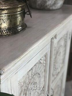 Two Door Carved Sideboard Made From Mango Wood
