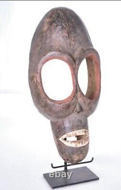 Unique African Kumu mask from Ituri rainforest of D. R. Congo