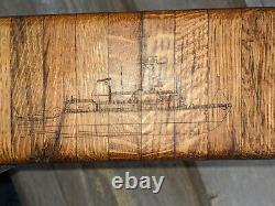 Unique Butcher Block Hand Crafted from Last U. S. Navy Wooden Hull Mine Sweepers