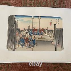 Utagawa Hiroshige Tokaido Nihonbashi Original Wood Block Print Art from Japan