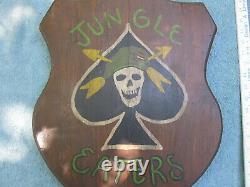 Vietnam War US Army Jungle Eaters wood plaque from estate of vet 60th
