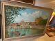 View Of Rome From The Tiber River. 1965 Oil On Wood Signed Indistinctly Lower