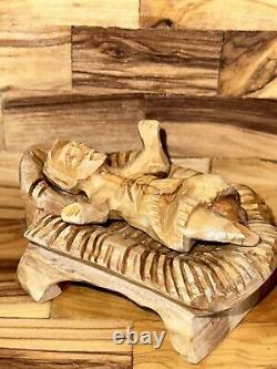 Vintage 13 Piece Nativity Set Hand Carved in Bethlehem from Olive Wood