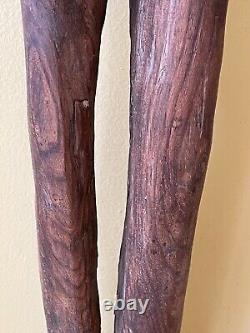 Vintage 1950 Hand Carved Wood Male and Female Figures From West Timor, Indonesia