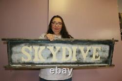 Vintage 1960's SKYDIVE Skydiving From Cairo Illinois Airport 47 Wood Sign